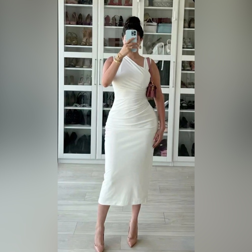 Victoria's Secret White  Ruched Dress Like new size S